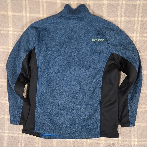 Spyder Ski Men's Outbound  1/4 Zip Sweater Pullover Jacket, Blue Black Size XXL - Picture 4 of 10